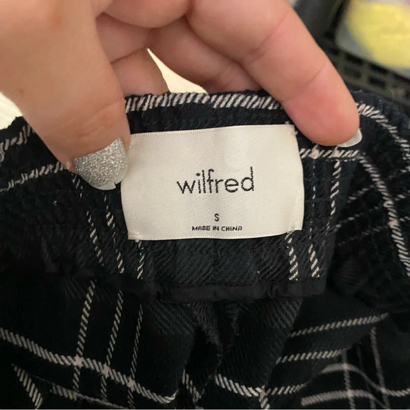 Aritzia Wilfred High Rise Blue Cream Check Plaid Dawna Trouser Pants Size Small - Picture 6 of 12